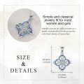 wholesale 925 Sterling Silver Blue Enamel Celtic Knot Four-Leaf Clover Pendant Necklace for Women-0-2