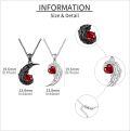 wholesale 925 Sterling Silver Red Crystal Winged Heart Pendant Necklaces for Couples-0-2