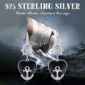 wholesale 925 Sterling Silver Black Heart Anchor Drop Earrings for Women Girls-0-5