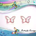 TOUPOP Sterling Silver Zircon Butterfly Stud Earrings Gifts For Women-0-2