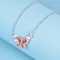 wholesale Sterling Silver Birthstone Butterfly Choker Necklace for Women-0-4