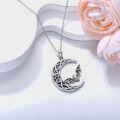 wholesale 925 Sterling Silver & Synthetic Abalone Moon Bat Necklace with Celtic Knots Gothic Jewelry-0-1