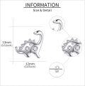wholesale 925 Sterling Silver Stegosaurus Stud Earrings with Cubic Zirconia Stones for Women Girls-0-2