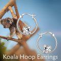 wholesale 925 Sterling Silver Koala Bear Hoop Earrings for Women - Adorable Animal Lover -0-2