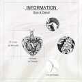 wholesale 925 Sterling Silver Hummingbird Heart Locket Necklace Oxidized Flower Cremation Urn Memorial Pendant-0-4