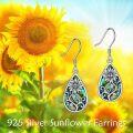 wholesale 925 Sterling Silver Metal Stone Abalone Shell Teardrop Sunflower Celtic Tree Triple Moon Goddess Dangle Earrings for Women-0-1