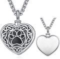 wholesale 925 Sterling Silver & Hypoallergenic Heart Pet Urn Necklace with Celtic Knot & Paw Print for Ashes - Memorial Jewelry Gift for Women Men-0-0