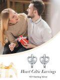 wholesale TOUPOP Celtic Earrings For Women 925 Sterling Silver Triangle Celtic Knot Huggie Hoop Earrings Irish Jewelry Gifts For Women Daughter Her Wife Mom Anniversary Birthday Christmas -0-2