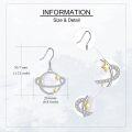 wholesale 925 Sterling Silver Planet Star Drop Dangle Earrings - Space Theme Jewellery Gift for Her Him-0-2