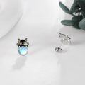 wholesale 925 Sterling Silver Moonstone Cat Stud Earrings - Valentine's Day Gift for Her-0-4