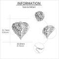 wholesale 925 Sterling Silver Angel Wing Heart Pendant Necklace - Guardian Angel Memorial Sympathy  for Women and Girls-0-4