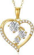 wholesale 14K Gold Yellow Diamond Heart Pendant Necklaces for Women 1CTTW-0-0
