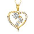 wholesale 14K Gold Yellow Diamond Heart Pendant Necklaces for Women 1CTTW-0-0