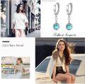 wholesale 925 Sterling Silver Turquoise Small Hoops Earrings Hypoallergenic for Sensitive Ears-0-3