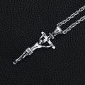 TOUPOP Stainless Steel Zircon Gothic Cross Pendant Necklace for Men-0-4