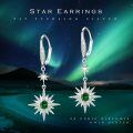 wholesale 925 Sterling Silver Gold-Plated Moonstone & Opal Starburst Leverback Drop Earrings-0-142
