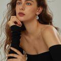 wholesale 925 Sterling Silver Oxidized Tiger Zodiac Circle Drop Earrings-0-1