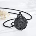wholesale Black  Compass Necklace with Black Stone Travel Pendant Graduation  for Women and Men-0-1