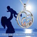 wholesale 925 Sterling Silver Cubic Zirconia Heart Mother Daughter Necklace Gift for Mom Nana Wife-0-2