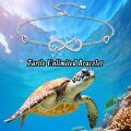 TOUPOP Sterling Silver & Stone Butterfly Dragonfly Dolphin Sea Turtle Adjustable Infinity Bracelet-0-5