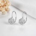 wholesale 925 Sterling Silver Rose Flower Leverback Drop Dangle Hook Studs Earring Gift Set for Women Girls Friendship Birthday Anniversary Christmas Present Ideas 3 Pairs Pack-0-2