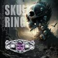 wholesale 925 Sterling Silver Ring With Purple Gemstone And Skull Design-0-4