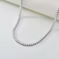 wholesale 925 Sterling Silver Green Cubic Zirconia Tennis Necklace 14-26 Chain Length  for Women and Men-0-8