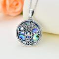 wholesale 925 Sterling Silver Abalone Shell Evil Eye Tree of Life Pendant Necklace with 18+2 Chain-0-1