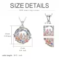 TOUPOP Sterling Silver Crystal Sister Rose Flower Sisters Necklace-0-5