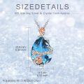 wholesale 925 Sterling Silver 925 Blue Teardrop Crystal Rose Pendant Necklace - Mothers Day Gift for Women-0-4