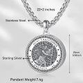 wholesale 925 Sterling Silver Saint Christopher and Saint Michael Locket Pendant Necklace for Men & Women - Catholic Religious -0-4