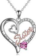 wholesale Gifts For Sister 925 Sterling Silver Birthstone Pendant I Love You Forever Sister Birthday Gifts, Personalized Sisters Jewelry For Women -0-0
