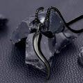 wholesale 925 Sterling Silver Italian Horn Necklace - Black Amulet Pendant for Men & Women (with Gift)-0-10