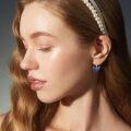wholesale 925 Sterling Silver Blue Enamel Butterfly Drop Huggies Earings for Women - 6 Designs-0-1