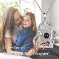 wholesale 925 Sterling Silver Heart Pendant with Black Stone and Cubic Zirconia - I Love You to the Moon & Back Gifts for Women/Mom/Daughter/Grandma-0-1