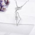 wholesale 925 Sterling Silver Star of David and Israel/Africa/Texas State Map Necklace Pendant Jewelry for Women Girls Gift-0-4
