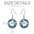 TOUPOP Sterling Silver Blue Crystal Sea Turtle Dolphin Seahorse Tropical Ocean Earrings-0-5