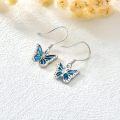 wholesale 10K Gold Blue Opal Butterfly Drop Earrings for Women-0-4