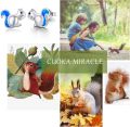 wholesale 925 Sterling Silver Blue Opal Squirrel Stud Earrings - Hypoallergenic Jewelry for Women and Girls-0-4