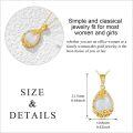 wholesale 14K Gold White Opal Teardrop Filigree Pendant Necklace (16-18)-0-4