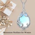 wholesale Sterling Silver Gemstone Teardrop Filigree Pendant Necklace-0-10