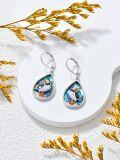 wholesale 925 Sterling Silver Abalone Shell Puffin Teardrop Dangle Earrings Gift for Women-0-4