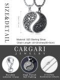 wholesale 925 Sterling Silver Yin Yang Pendant with Floral Design Couples Necklaces Matching Set for Women Men-0-1