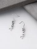 wholesale 925 Sterling Silver Halloween Skeleton Hand Dangle Earrings Gift for Women-0-2