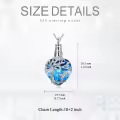 TOUPOP Sterling Silver Blue Crystal Hummingbird Tree Of Life Cremation Urn Necklace-0-5