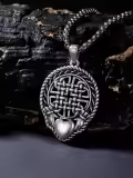 TOUPOP Sterling Silver Celtic Claggagh Knot Pendant Necklace For Men Women-0-4