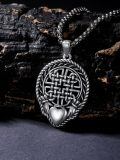 TOUPOP Sterling Silver Celtic Claggagh Knot Pendant Necklace For Men Women-0-4