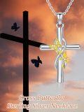 wholesale 925 Sterling Silver Butterfly Cross Pendant Necklaces for Women and Men - Celtic Religious s-0-2