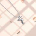 wholesale 925 Sterling Silver Heart-Shaped CZ Hummingbird Pendant Necklace for Women-0-3