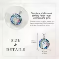 wholesale 925 Sterling Silver Pink Flamingo & Blue Palm Tree Crystal Pendant Necklace-0-4